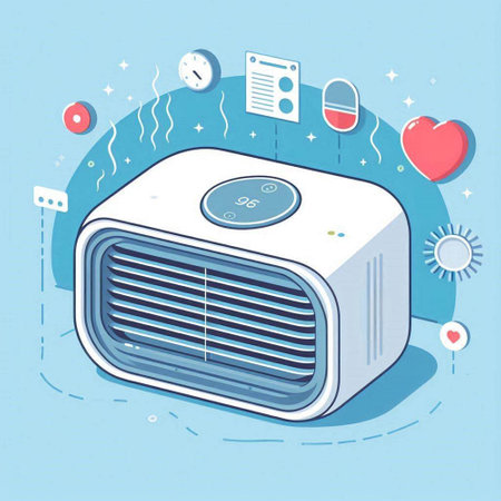 Air conditioner vector illustration in flat design style. Air conditioner concept.のイラスト素材