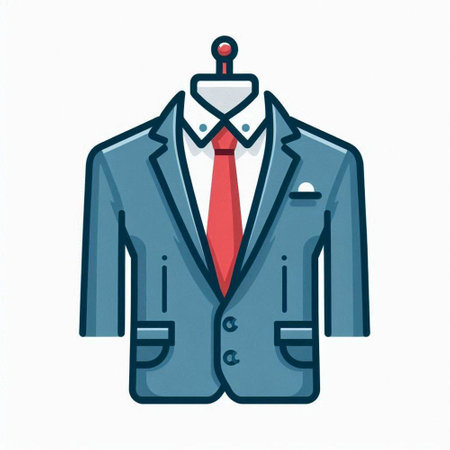 Vector illustration of a blue business suit on a mannequin.のイラスト素材