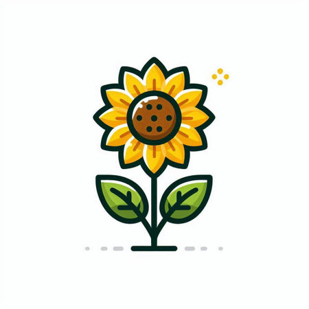 Sunflower icon. Flat illustration of sunflower icon for web designのイラスト素材
