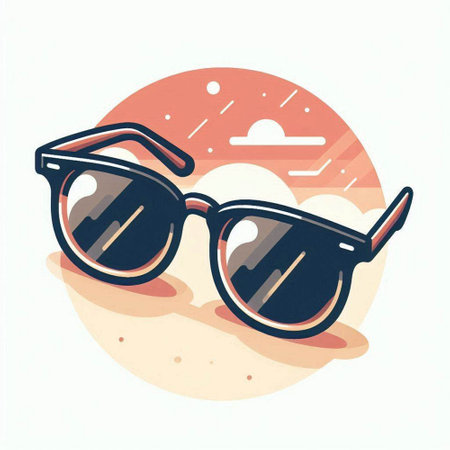 Sunglasses on a white background. Vector illustration in retro style.のイラスト素材
