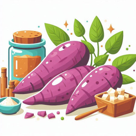 Sweet potato vector illustration. Sweet potato vector illustration. Sweet potato vector illustration.のイラスト素材
