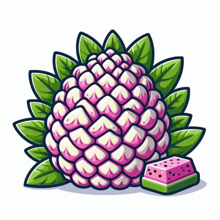 Pineapple fruit with watermelon on white background. Vector illustration.のイラスト素材