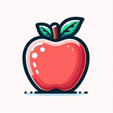 Apple vector icon. Hand drawn illustration of apple vector icon for web designのイラスト素材