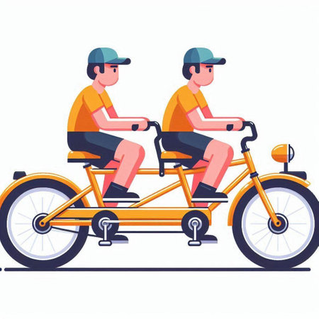 Bicyclist vector illustration. Cyclist man riding a bicycleのイラスト素材