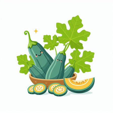 Papaya fruits and vegetables. Vector illustration in cartoon style.のイラスト素材