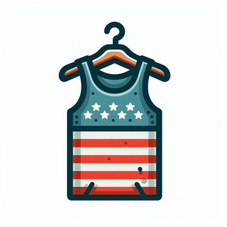 Dress icon. T-shirt with American flag. Vector illustrationのイラスト素材