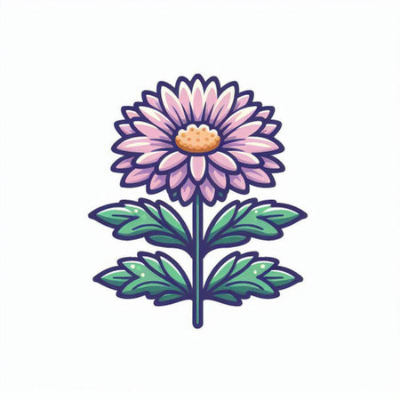 Chrysanthemum flower. Vector illustration in cartoon style.のイラスト素材
