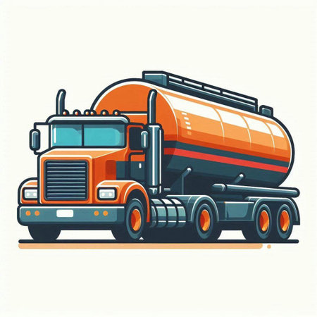 Cement truck isolated on white background. Vector illustration in flat style.のイラスト素材