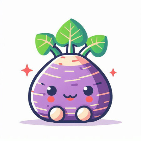 Cute kawaii kawaii turnip. Vector illustrationのイラスト素材