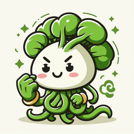 Cute Green Octopus Character Mascot Design Vector Illustrationのイラスト素材