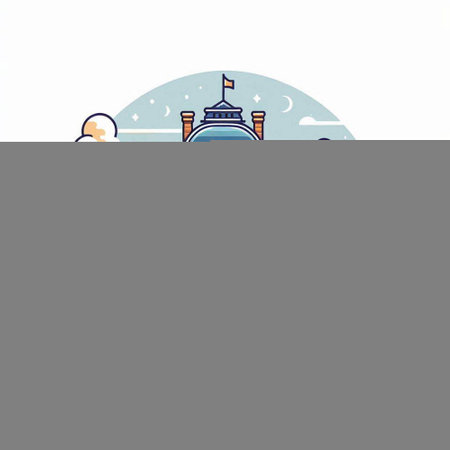 Hand drawn vector illustration of a cityscape with a view of the city.のイラスト素材