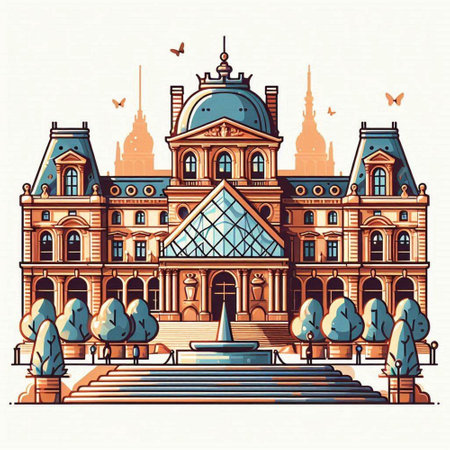 Illustration of the building of the city hall. Vector illustration.のイラスト素材