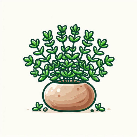 Illustration of a houseplant in a pot on a white backgroundのイラスト素材