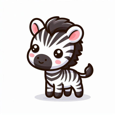 Cute baby zebra vector illustration. Cute cartoon character.のイラスト素材