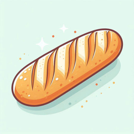Bread vector illustration. Vector illustration of a loaf of bread.のイラスト素材
