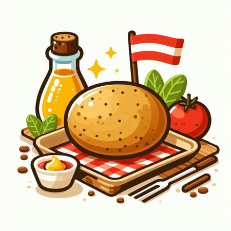 Vector illustration of grilled chicken on a wooden board and ingredients for cooking.vector, icon, symbol, design, illustration, graphic, set, abstract, line, elementのイラスト素材