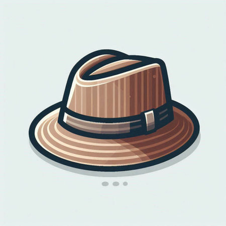 Vector illustration of a hat in cartoon style on a light background.のイラスト素材