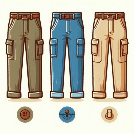 Set of different jeans. Vector illustration in retro style. EPS 10のイラスト素材