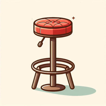 Bar stool icon in cartoon style. Vector illustration isolated on white background.のイラスト素材