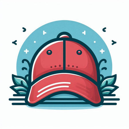 Baseball cap vector illustration. Baseball cap logo. Baseball cap icon. Baseball cap icon.のイラスト素材