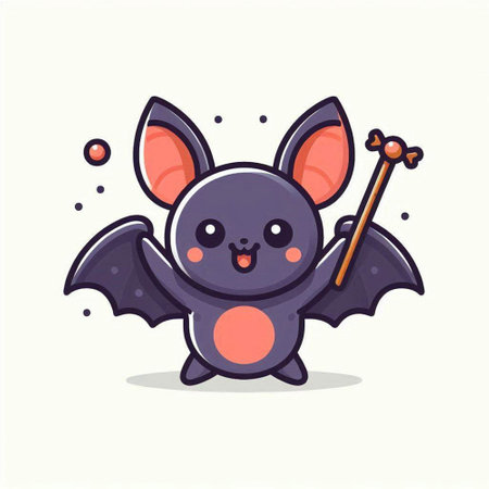 Cute Bat Mascot Character Design. Vector Illustration.のイラスト素材