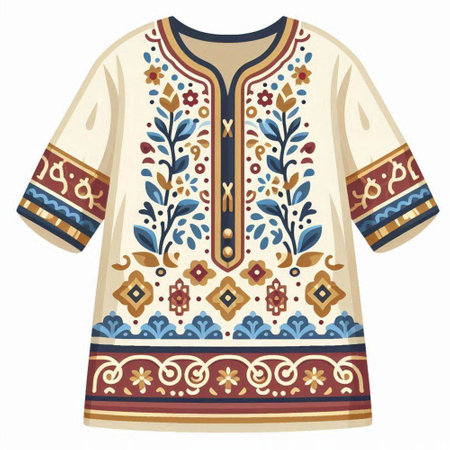 Ukrainian folk embroidery. Vector illustration on white background.のイラスト素材