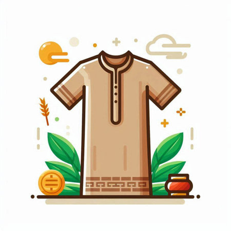 T-shirt and clothes in flat design style. Vector illustration.のイラスト素材