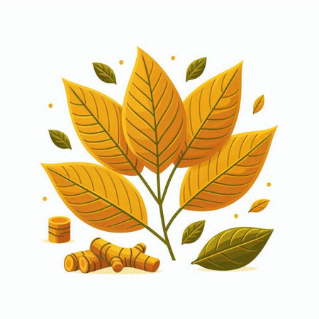 Autumn leaves design, season nature ornament garden decoration and botany theme Vector illustrationのイラスト素材