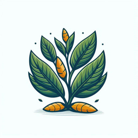 Eucalyptus branch with leaves and roots. Vector illustration.のイラスト素材