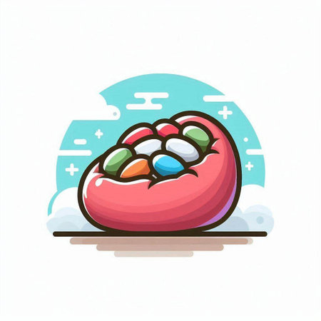 Chocolate candy icon. Sweet dessert. Vector illustration in cartoon styleのイラスト素材