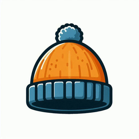 Winter hat isolated on white background. Vector illustration in cartoon style.のイラスト素材