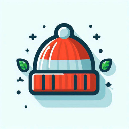 Winter hat icon in flat style. Vector illustration for web design.のイラスト素材