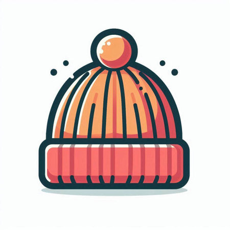 Winter hat icon. Vector illustration. Isolated on white background.のイラスト素材