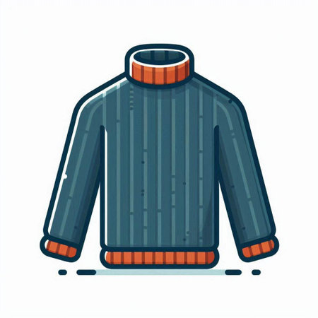 Winter clothes. Vector illustration of a sweater on a white background.vector, icon, symbol, design, illustration, graphic, set, abstract, line, elementのイラスト素材