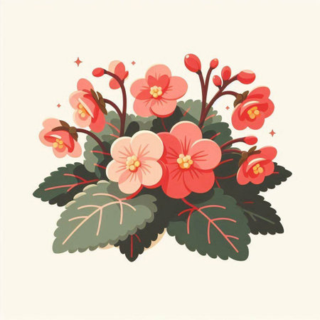Hand drawn vector illustration of red flowers. Isolated on white background.のイラスト素材