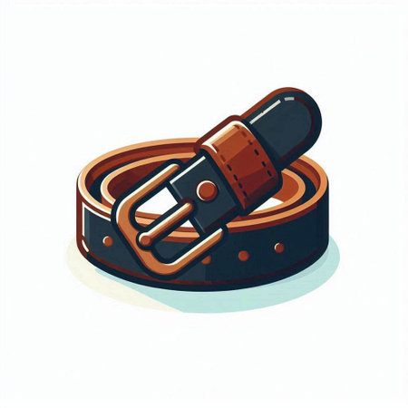 Vector illustration of a belt with a buckle on a white background.のイラスト素材