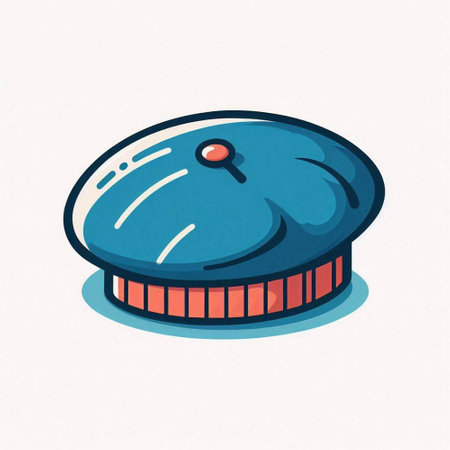 Illustration of a blue police cap isolated on a white background.のイラスト素材