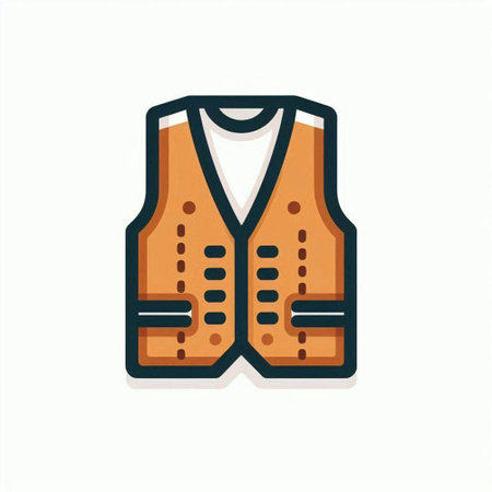 Fisherman vest icon. Vector illustration. Isolated on white background.のイラスト素材