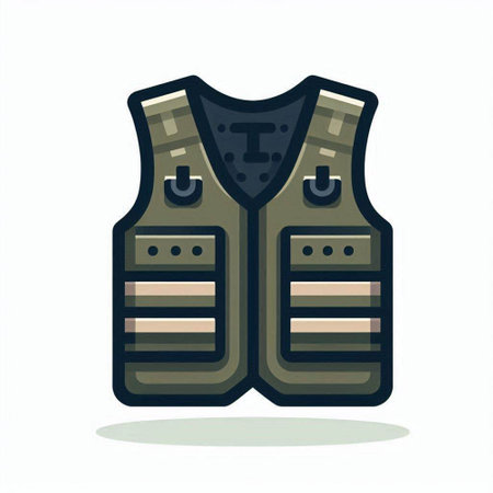 Vector illustration of a bulletproof vest isolated on a white background.のイラスト素材