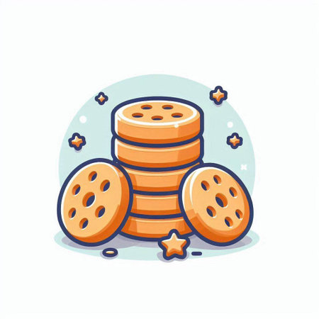 Chocolate chip cookies. Vector illustration in a flat cartoon style.のイラスト素材