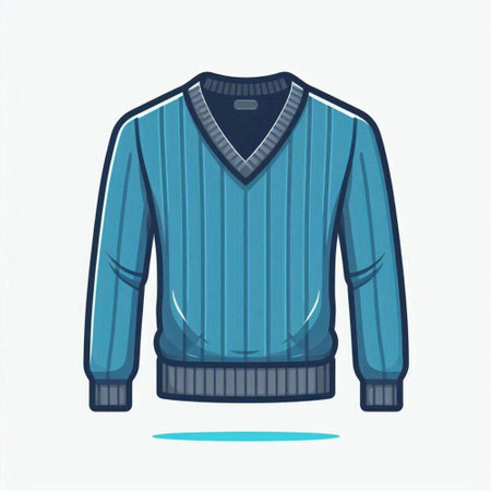 Blue sweater isolated on white background. Vector illustration in flat style.のイラスト素材