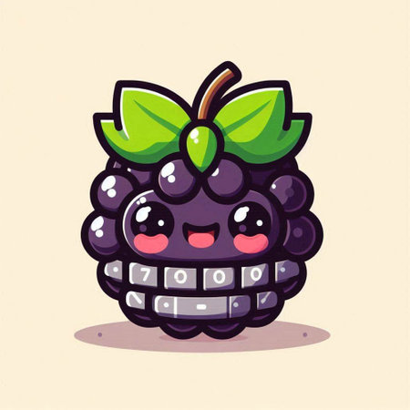 Funny blackberry character. Cute cartoon style vector illustration.のイラスト素材