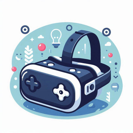 Virtual reality glasses. VR headset. Modern technology. Vector illustration.のイラスト素材