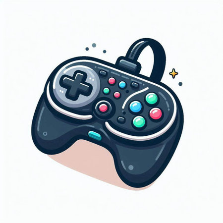 Gamepad. Hand drawn vector illustration. Isolated on white background.のイラスト素材