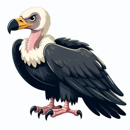 Illustration of a vulture on a white background, vector illustrationのイラスト素材