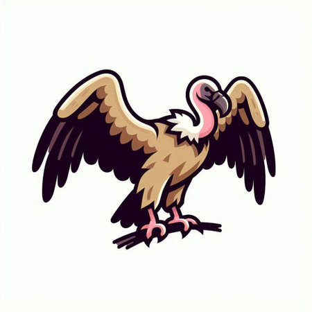 Griffon vulture vector illustration isolated on a white background.のイラスト素材