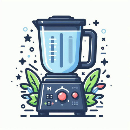 Blender. Kitchen appliances. Vector illustration in flat cartoon style.のイラスト素材