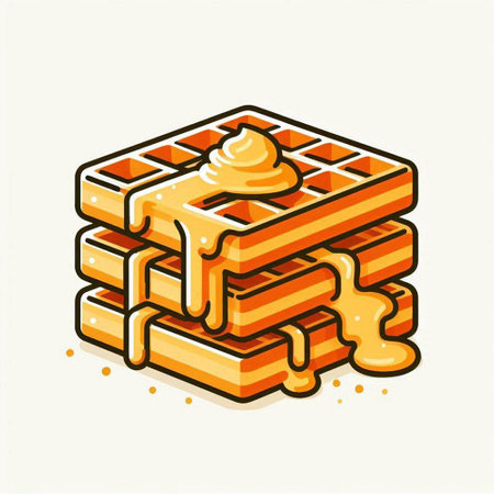 Wafers with honey. Vector illustration in flat cartoon style.のイラスト素材