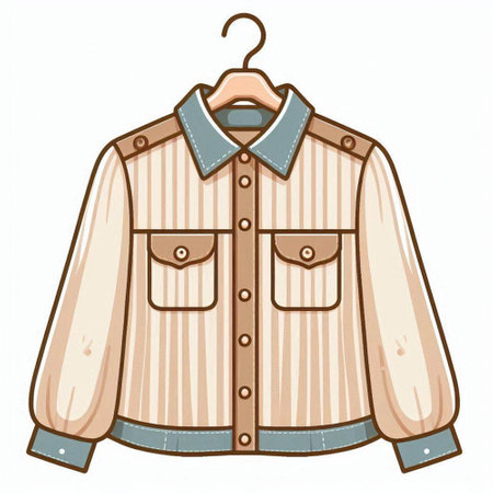 Illustration of a man's shirt on a hanger. Vector illustration.のイラスト素材