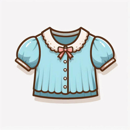 Baby blue shirt icon isolated on white background. Vector illustration. Flat style.のイラスト素材